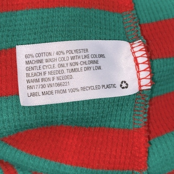 Target extra large onesie pajamas green & red striped snap button - Picture 6 of 8